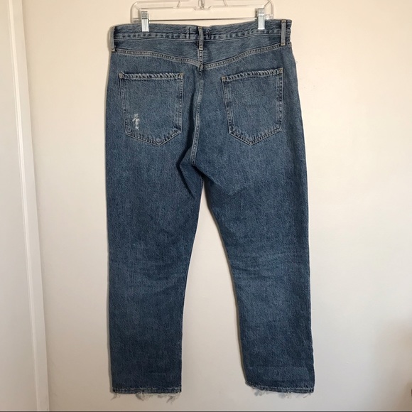 Agolde Riley High Rise Button Fly Straight Crop Jeans in Frequency Size 32 - Picture 10 of 16